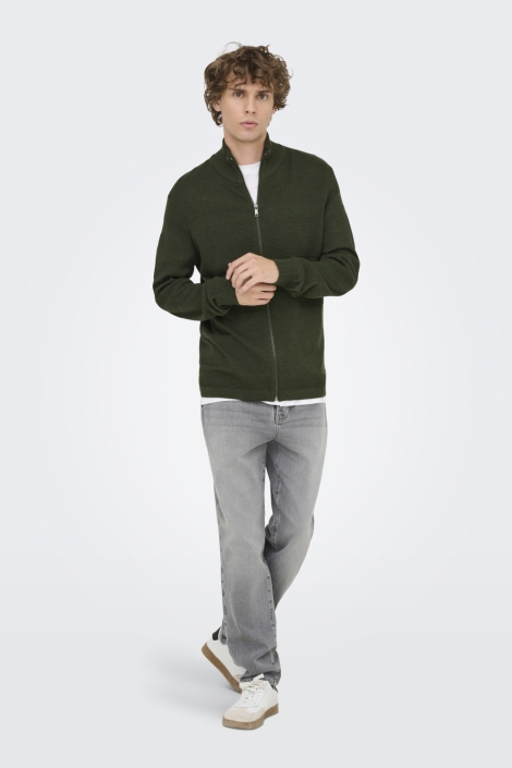 Only & Sons onsmalik reg 12 pin zip card knit n